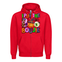 Red Hallowen Boo Zipper Hoodie - AdoDesignShop
