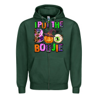 Sports Green Hallowen Boo Zipper Hoodie - AdoDesignShop