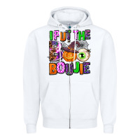White Hallowen Boo Zipper Hoodie - AdoDesignShop