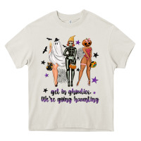 Cream Get in ghoulies were going haunting Heavy Core Tee - NancyCooperArtShop