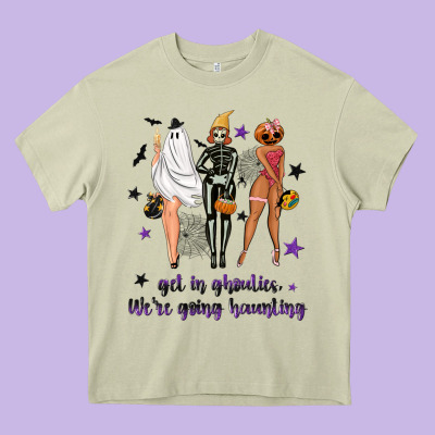 Get In Ghoulies Were Going Haunting Heavy Core Tee Designed By Nancycooperartshop