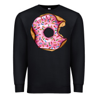Black pink strawberry donut Premium Sweatshirt - AdoDesignShop