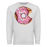 Dove Grey pink strawberry donut Premium Sweatshirt - AdoDesignShop