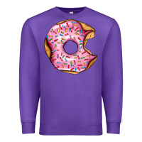 Purple pink strawberry donut Premium Sweatshirt - AdoDesignShop