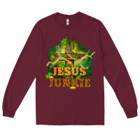 Burgundy Jesus junkie St. Patricks Day Long Sleeve Tee - FaDigitalArtStudio