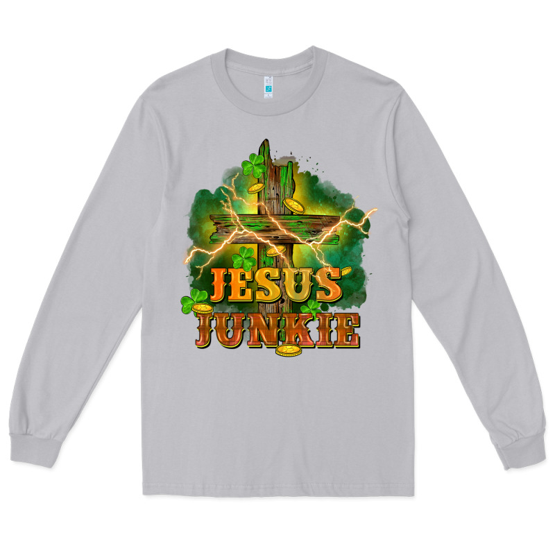 Jesus Junkie St. Patricks Day Long Sleeve Tee by FaDigitalArtStudio | Teevron