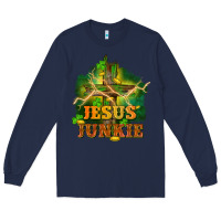 Navy Jesus junkie St. Patricks Day Long Sleeve Tee - FaDigitalArtStudio