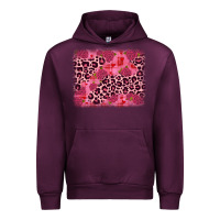 Mauve Wine valentine's day roses leopard background Urban Hoodie - JahusDesignShop