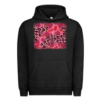 Pigment Black valentine's day roses leopard background Urban Hoodie - JahusDesignShop