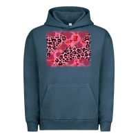 Pigment Midnight Navy valentine's day roses leopard background Urban Hoodie - JahusDesignShop