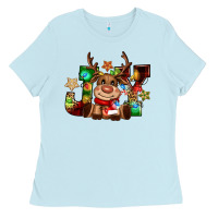 Reindeer Joy Christmas Ladies Tee | Teevron