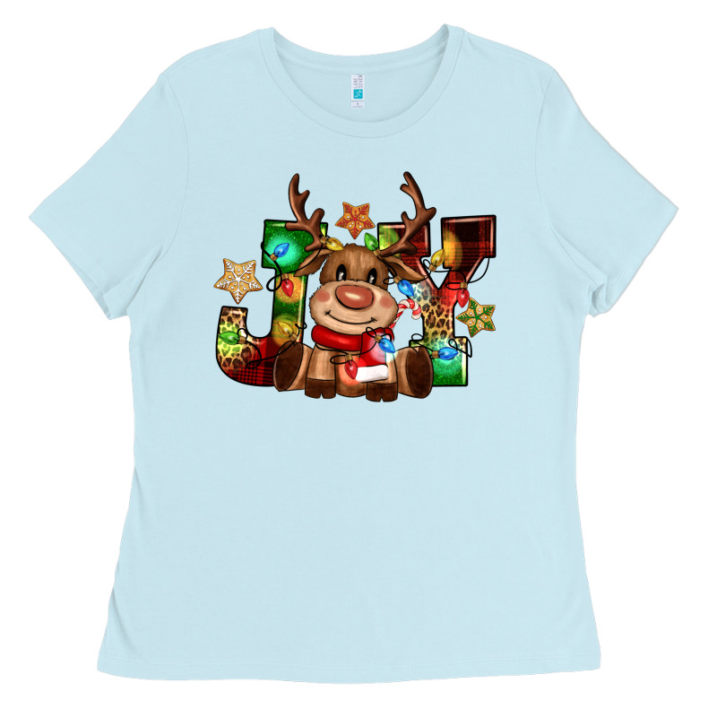Reindeer Joy Christmas Ladies Tee by CowGirlArtShop | Teevron