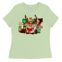 Matcha reindeer joy christmas Ladies Tee - CowGirlArtShop