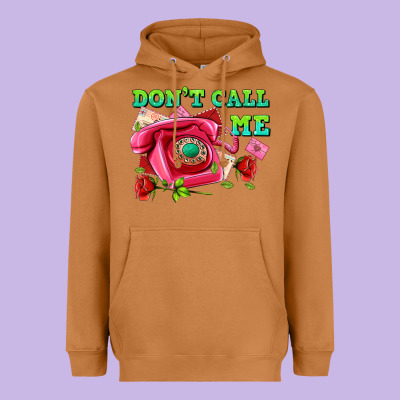 Dont Call Me With Pink Phone And Letters Heavyweight Hoodie Designed By Adodesignshop