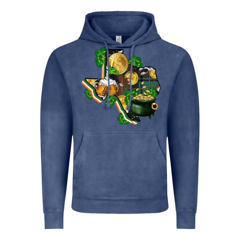 Texas Map St Patricks Day Vintage Hoodie by FaDigitalArtStudio | Teevron