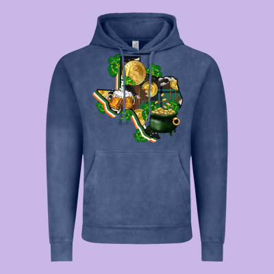 Texas Map St Patricks Day Vintage Hoodie Designed By Fadigitalartstudio