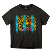 Asphalt turquoise leopard sunflowers colorful Heavy Core Tee - RanaPortraitStore