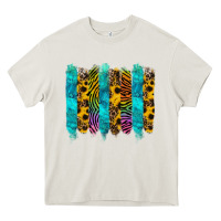 Cream turquoise leopard sunflowers colorful Heavy Core Tee - RanaPortraitStore