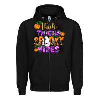 Black thick thighs spooky vibes Zipper Hoodie - AdoDesignShop