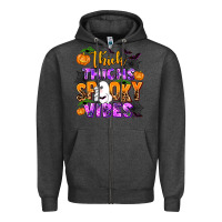 Charcoal Heather thick thighs spooky vibes Zipper Hoodie - AdoDesignShop