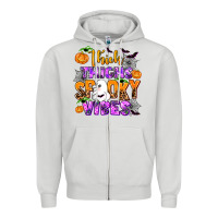 Dove Grey thick thighs spooky vibes Zipper Hoodie - AdoDesignShop