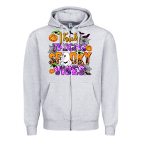 Heather Grey thick thighs spooky vibes Zipper Hoodie - AdoDesignShop