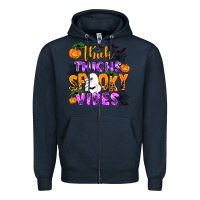 Navy thick thighs spooky vibes Zipper Hoodie - AdoDesignShop