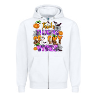 White thick thighs spooky vibes Zipper Hoodie - AdoDesignShop