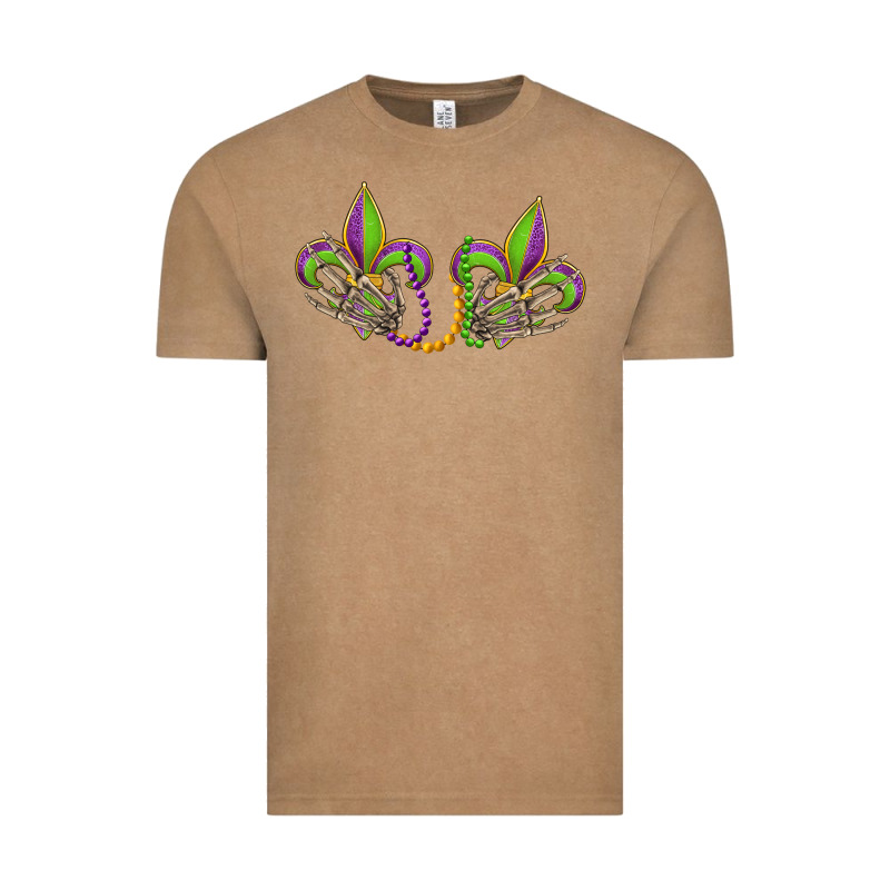 Skeleton Hands Mardi Gras Vintage Tee by OliviaCreatesArt | Teevron