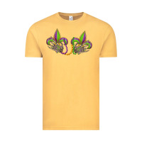 Vintage Mustard skeleton hands mardi gras Vintage Tee - OliviaCreatesArt