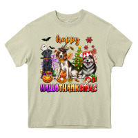 Happy Hallothanksmas Dogs Heavy Core Tee | Teevron