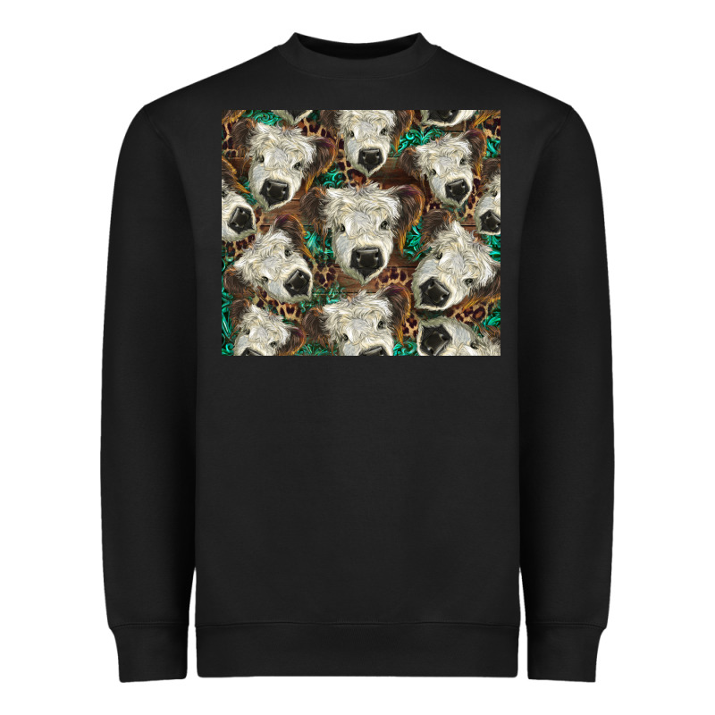 White Scottish Calf Heavyweight Sweatshirt by BarkalooDesign | Teevron