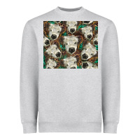 Heather Grey white Scottish calf Heavyweight Sweatshirt - BarkalooDesign