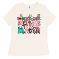 Somebody Jolly Ass Mama Pink Christmas Ladies Tee | Teevron