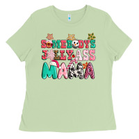 Matcha somebody jolly ass mama pink christmas Ladies Tee - CowGirlArtShop