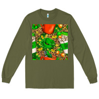 Coffee Cups St. Patrick's Day With Leopard Seamless Pattern Bbs Long Sleeve Tee | Teevron