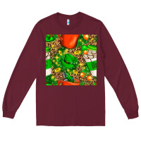 Burgundy coffee cups st. patrick's day with leopard seamless pattern bbs Long Sleeve Tee - BundleAndBundleShop