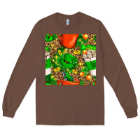 Chestnut coffee cups st. patrick's day with leopard seamless pattern bbs Long Sleeve Tee - BundleAndBundleShop