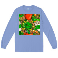Colony Blue coffee cups st. patrick's day with leopard seamless pattern bbs Long Sleeve Tee - BundleAndBundleShop
