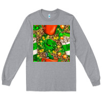 Heather Grey coffee cups st. patrick's day with leopard seamless pattern bbs Long Sleeve Tee - BundleAndBundleShop