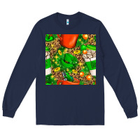 Navy coffee cups st. patrick's day with leopard seamless pattern bbs Long Sleeve Tee - BundleAndBundleShop