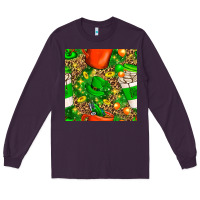 Plum coffee cups st. patrick's day with leopard seamless pattern bbs Long Sleeve Tee - BundleAndBundleShop