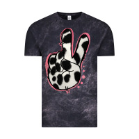 Cloud Black Black White Dalmatian Peace Sign Vintage Tee - Jasminsmagicworld