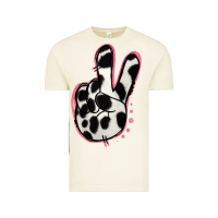 Black White Dalmatian Peace Sign Vintage Tee | Teevron
