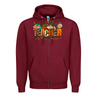 Burgundy fall teacher Zipper Hoodie - AdoDesignShop