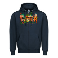 Navy fall teacher Zipper Hoodie - AdoDesignShop