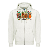Oatmeal Heather fall teacher Zipper Hoodie - AdoDesignShop