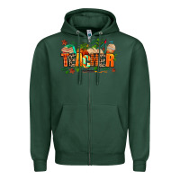 Sports Green fall teacher Zipper Hoodie - AdoDesignShop