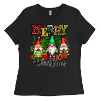 Black merry christmas gnomes Ladies Tee - CowGirlArtShop