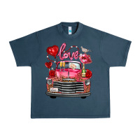 Midnight Navy Western Valentines Day Truck Love Bird Letter Urban Heavy Tee - FaDigitalArtStudio